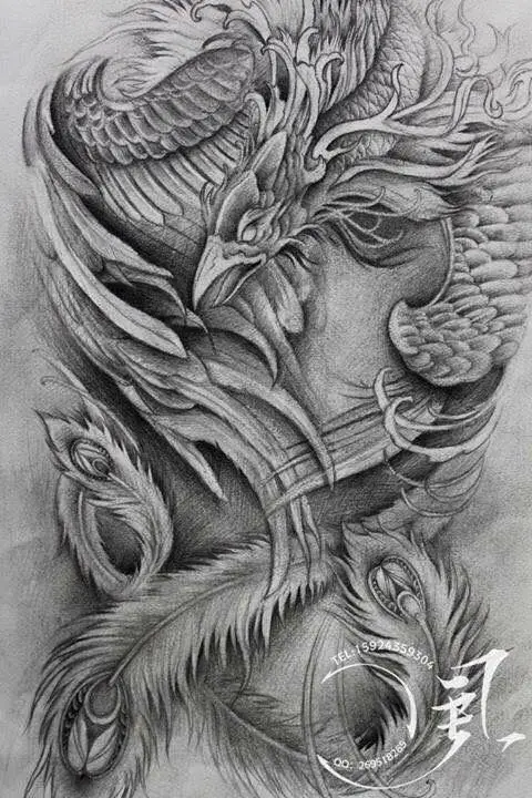 Hình Xăm Phượng Hoàng Lửa Đẹp Nhất Cho Nữ 7