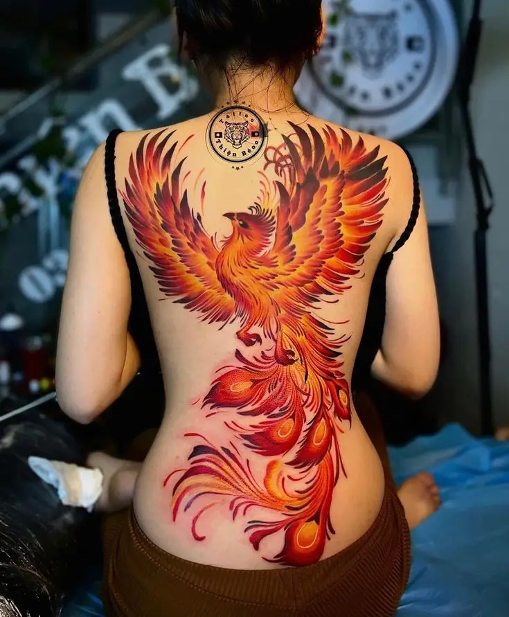 Hình Xăm Phượng Hoàng Lửa Đẹp Nhất Cho Nữ 12