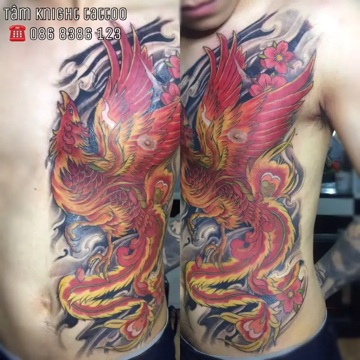 Hình Xăm Phượng Hoàng Lửa Đẹp Nhất Cho Nữ 17