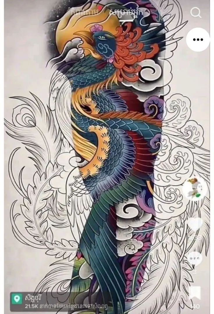 Hình Xăm Phượng Hoàng Lửa Đẹp Nhất Cho Nữ 20