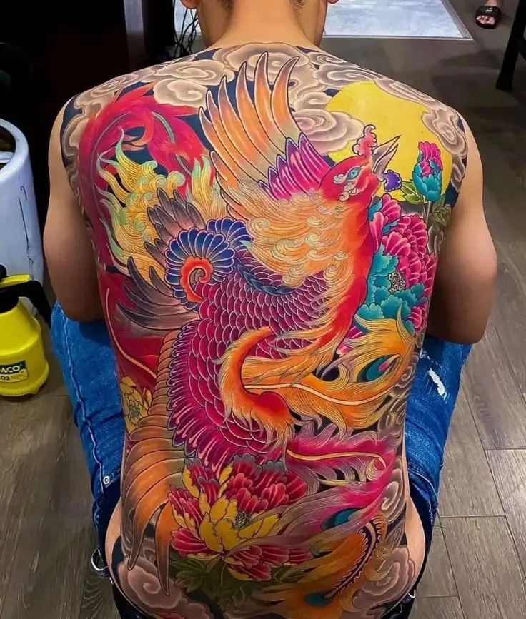 Hình Xăm Phượng Hoàng Màu - Biểu Trưng Của Tái Sinh 2