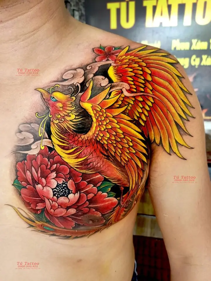 Hình Xăm Phượng Hoàng Màu - Biểu Trưng Của Tái Sinh 11