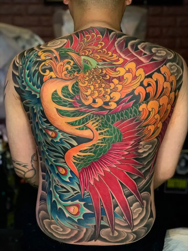 Hình Xăm Phượng Hoàng Màu - Biểu Trưng Của Tái Sinh 12