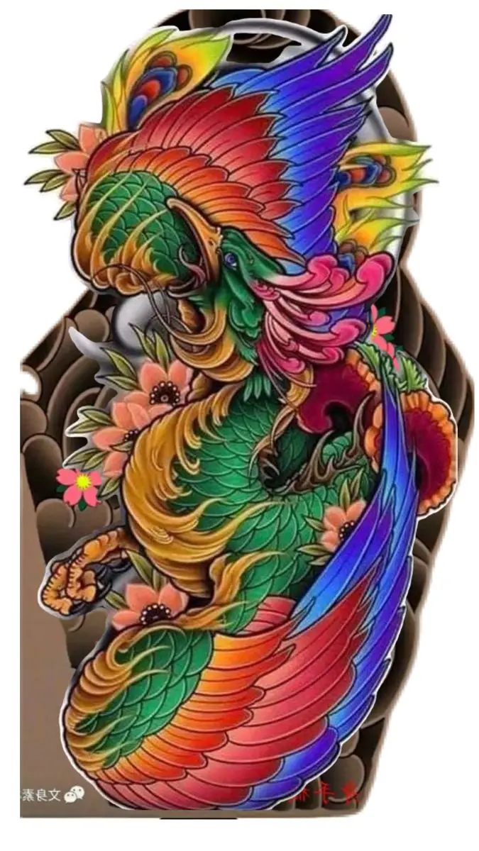 Hình Xăm Phượng Hoàng Màu - Biểu Trưng Của Tái Sinh 15