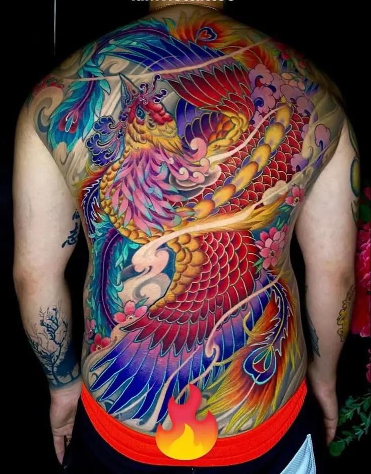 Hình Xăm Phượng Hoàng Màu - Biểu Trưng Của Tái Sinh 18
