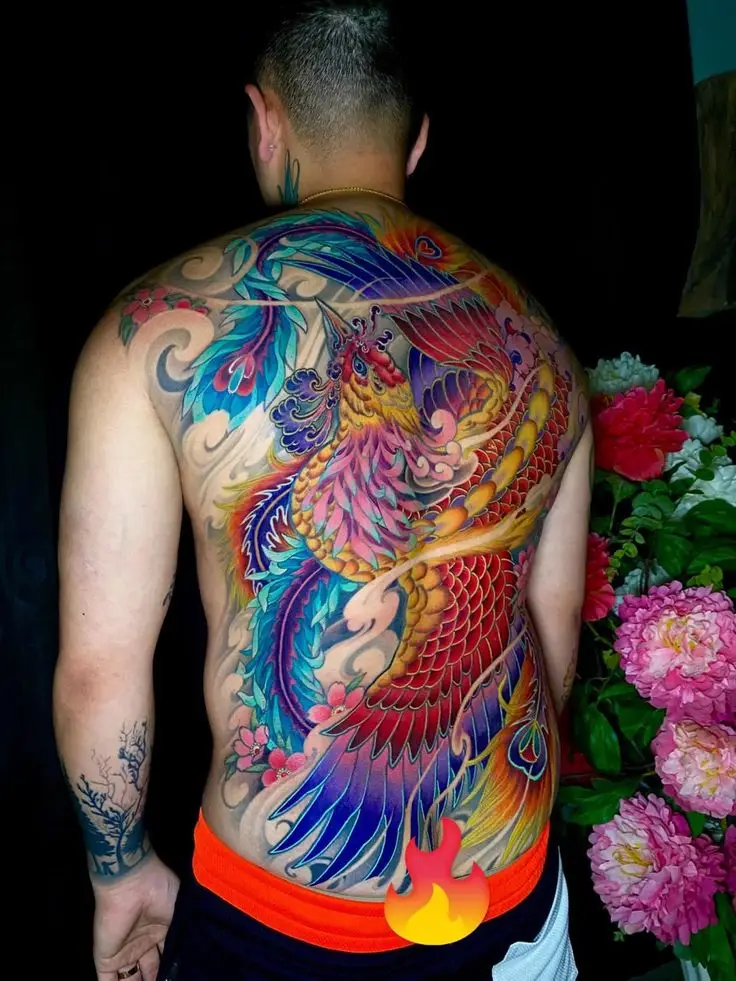 Hình Xăm Phượng Hoàng Màu - Biểu Trưng Của Tái Sinh 24