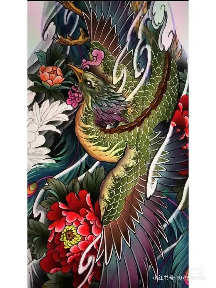 Hình Xăm Phượng Hoàng Màu - Biểu Trưng Của Tái Sinh 25