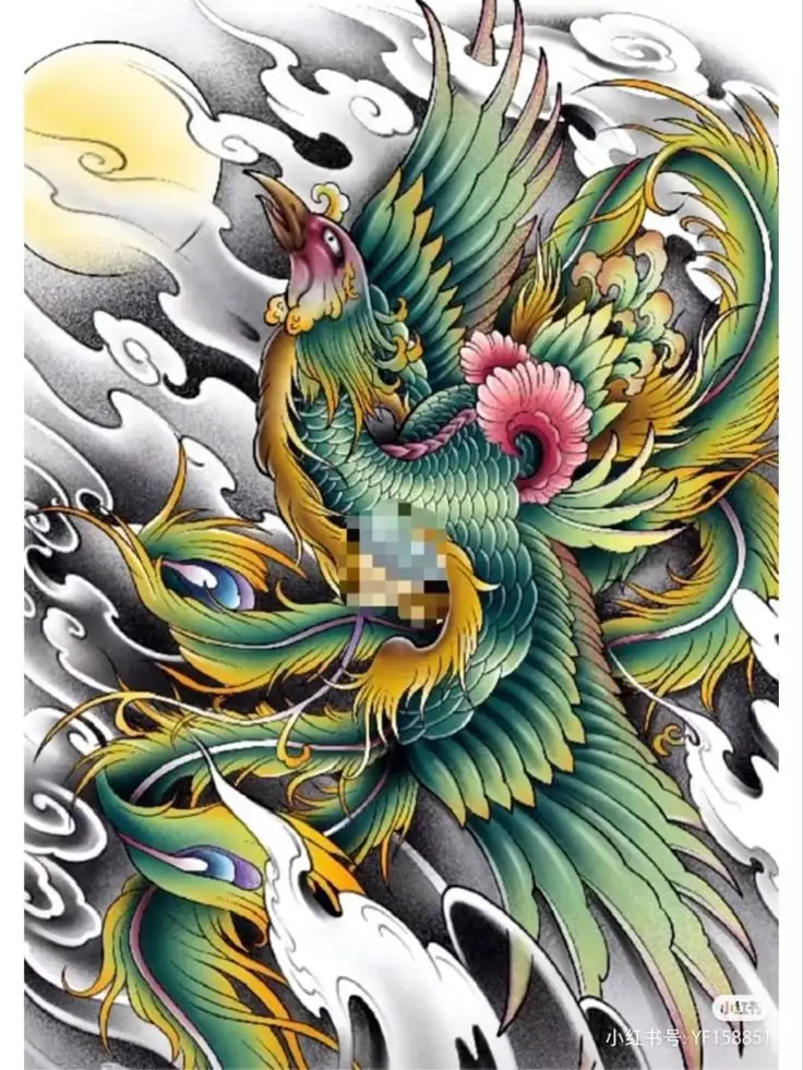 Hình Xăm Phượng Hoàng Màu - Biểu Trưng Của Tái Sinh 29