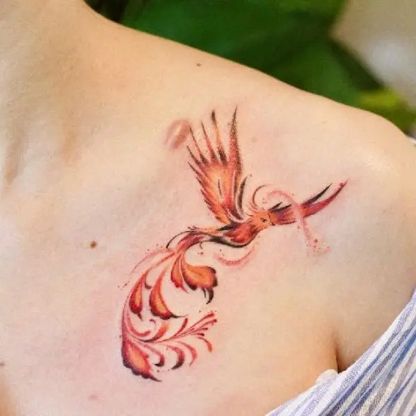Hình Xăm Phượng Hoàng Màu - Biểu Trưng Của Tái Sinh 33