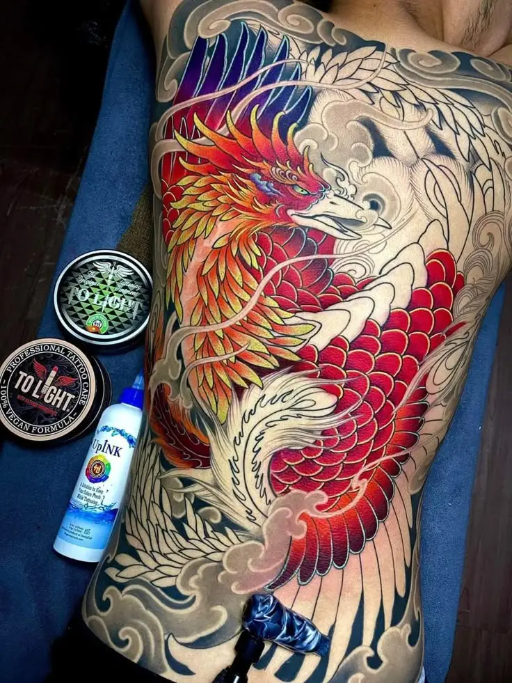Hình Xăm Phượng Hoàng Màu - Biểu Trưng Của Tái Sinh 37