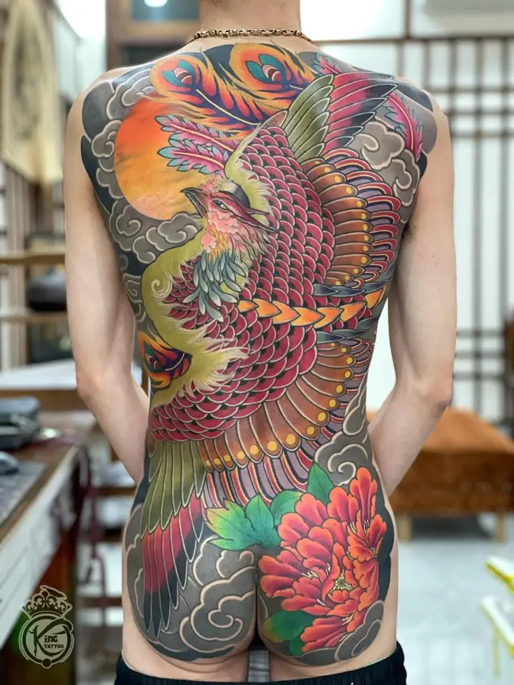 Hình Xăm Phượng Hoàng Màu - Biểu Trưng Của Tái Sinh 42