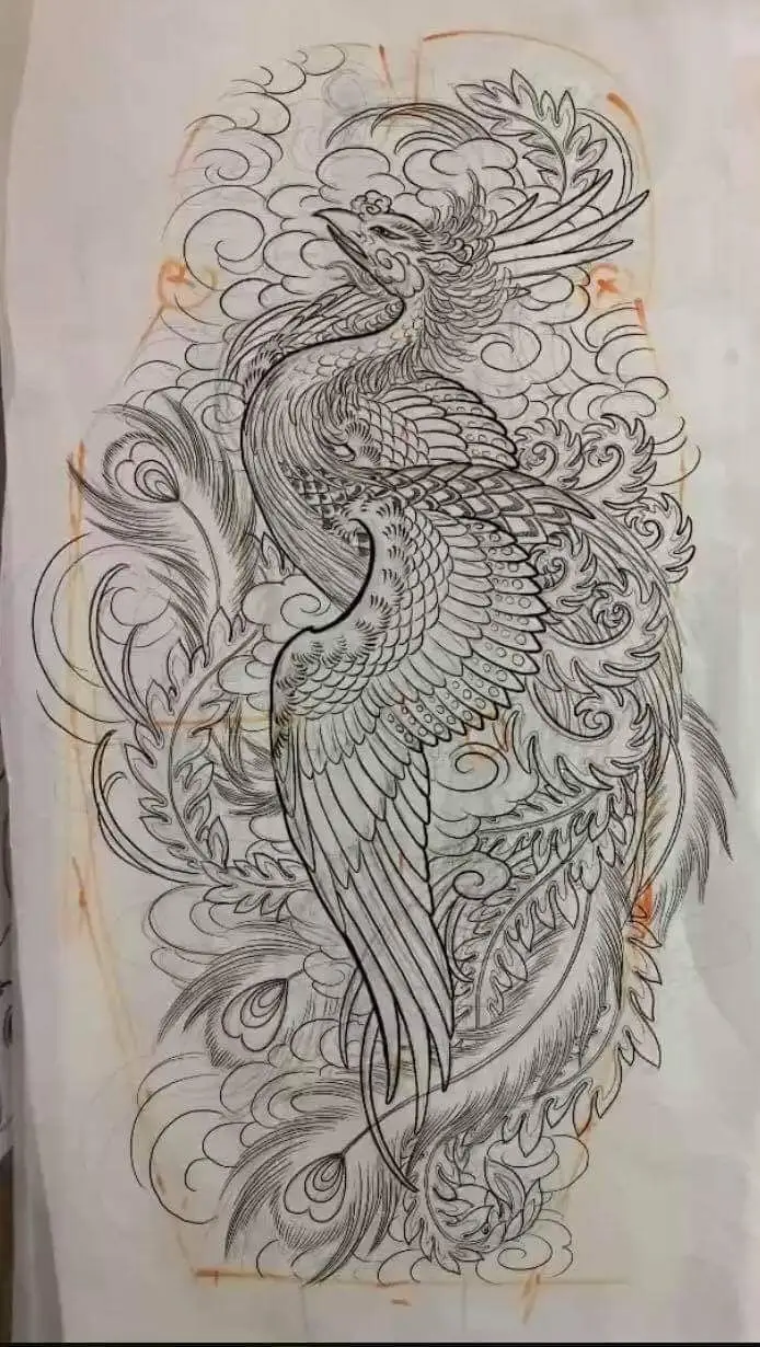 Hình Xăm Phượng Hoàng Màu - Biểu Trưng Của Tái Sinh 49