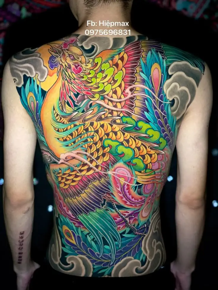 Hình Xăm Phượng Hoàng Màu - Biểu Trưng Của Tái Sinh 52