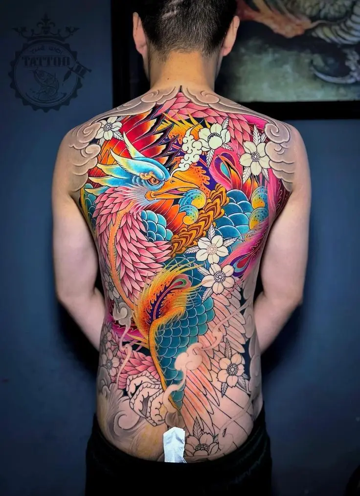 Hình Xăm Phượng Hoàng Màu - Biểu Trưng Của Tái Sinh 57