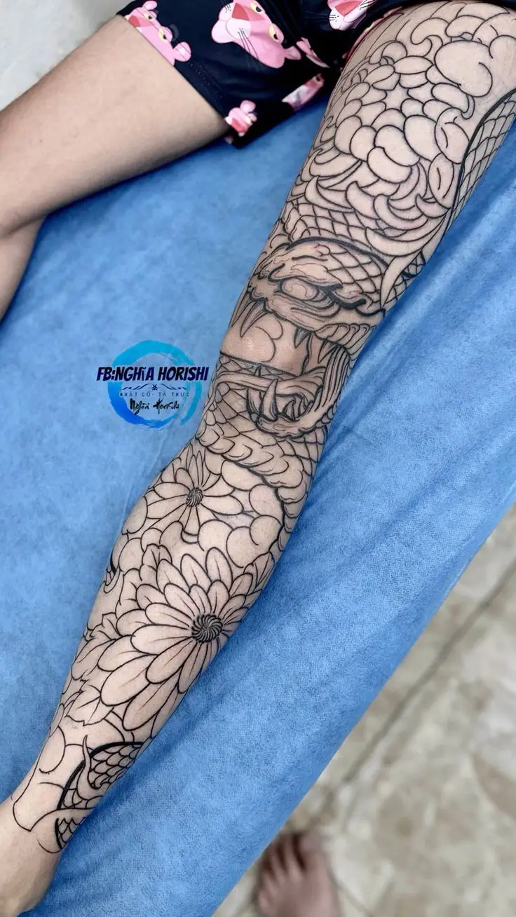 Hình Xăm Rắn Full Chân - Sự Quyến Rũ Từ Hình Xăm Độc Đáo 34