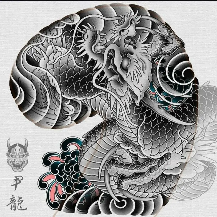 Sự sống động trong hình xăm rồng bắp tay 9