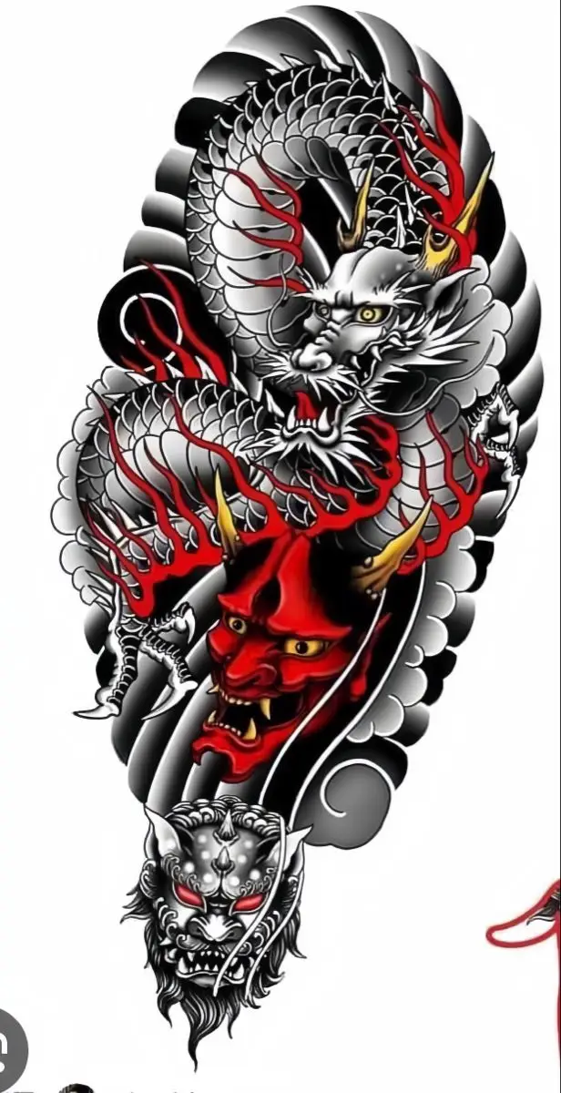 Sự sống động trong hình xăm rồng bắp tay 39