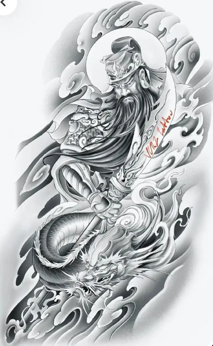 Sự sống động trong hình xăm rồng bắp tay 48