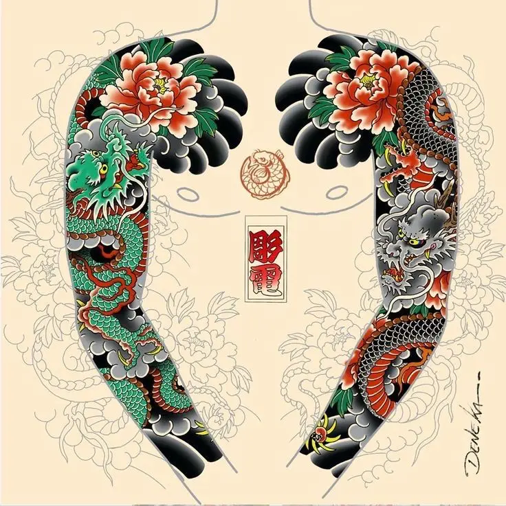 Sự sống động trong hình xăm rồng bắp tay 59
