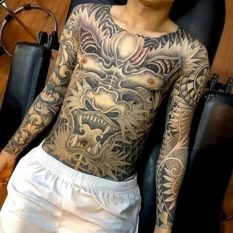 Hình Xăm Rồng Full Bụng - Biểu Tượng Của Quyền Lực Và Sự Thịnh Vượng 48