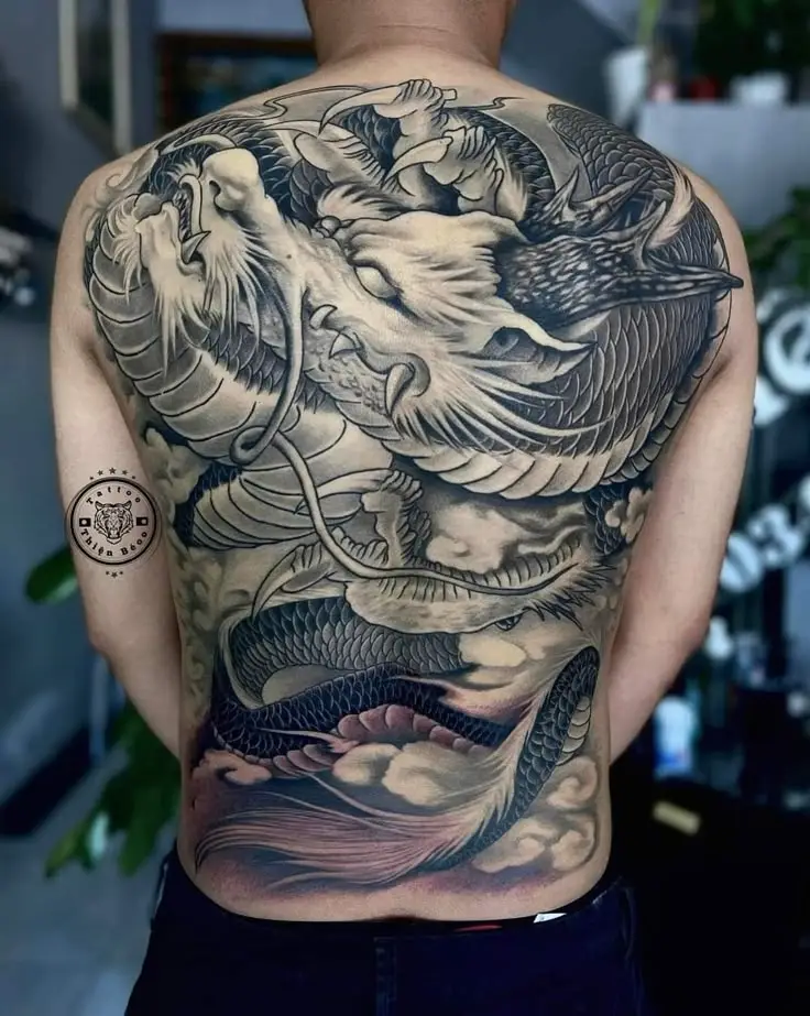 Những mẫu hình xăm rồng full lưng đẹp nhất cho tín đồ nghệ thuật xăm hình 48
