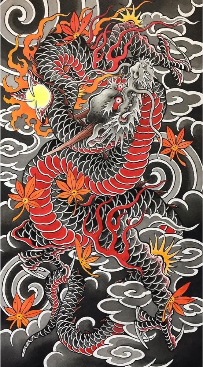 Hình Xăm Rồng Nhật Cổ Full Tay - Tượng Trưng Cho Quyền Lực 16