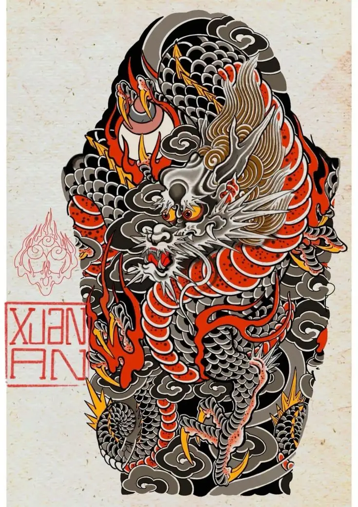 Hình Xăm Rồng Nhật Cổ Full Tay - Tượng Trưng Cho Quyền Lực 19