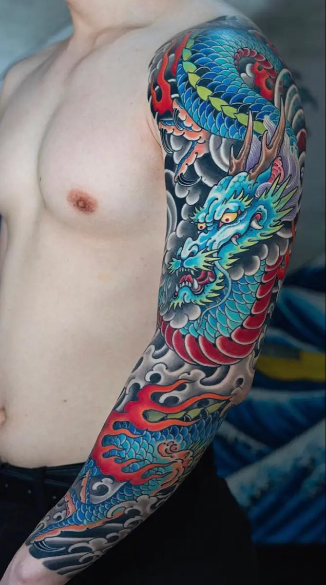Hình Xăm Rồng Nhật Cổ Full Tay - Tượng Trưng Cho Quyền Lực 36