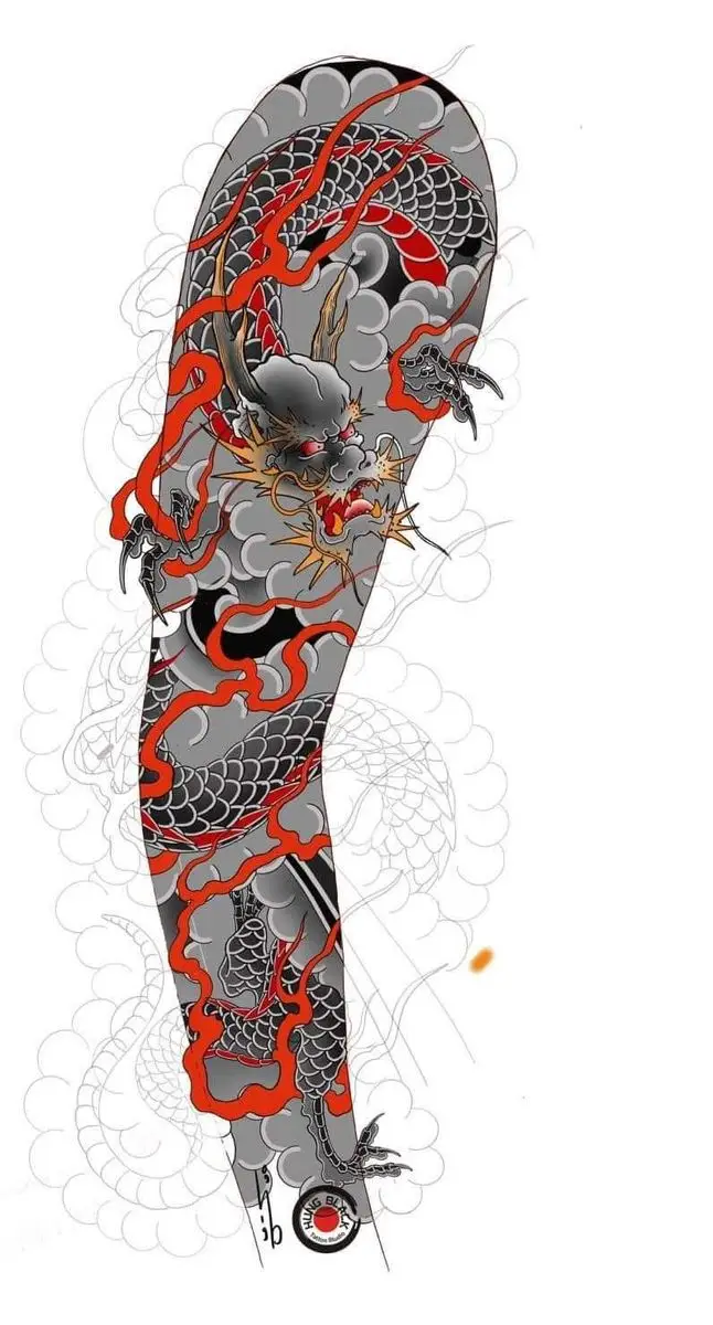 Hình Xăm Rồng Nhật Cổ Full Tay - Tượng Trưng Cho Quyền Lực 52