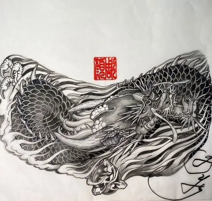 Hình Xăm Rồng Quấn Chân - Nghệ Thuật Từ Những Đường Nét Mạnh Mẽ 33