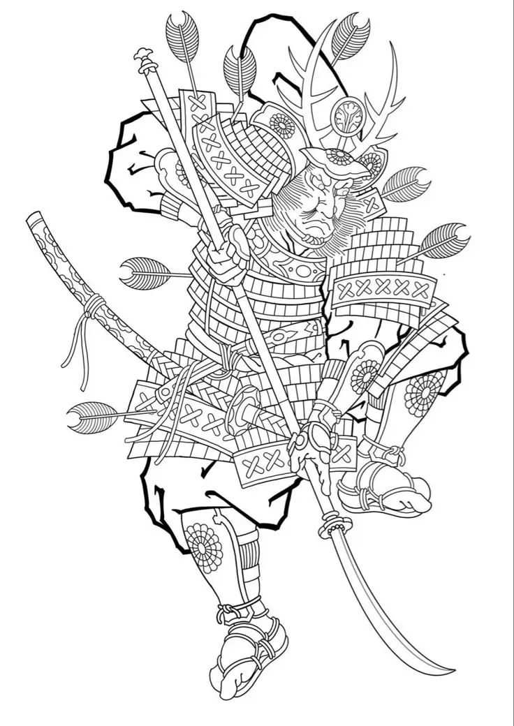 Hình Xăm Samurai Cầm Kiếm - Sức Mạnh và Danh Dự 1