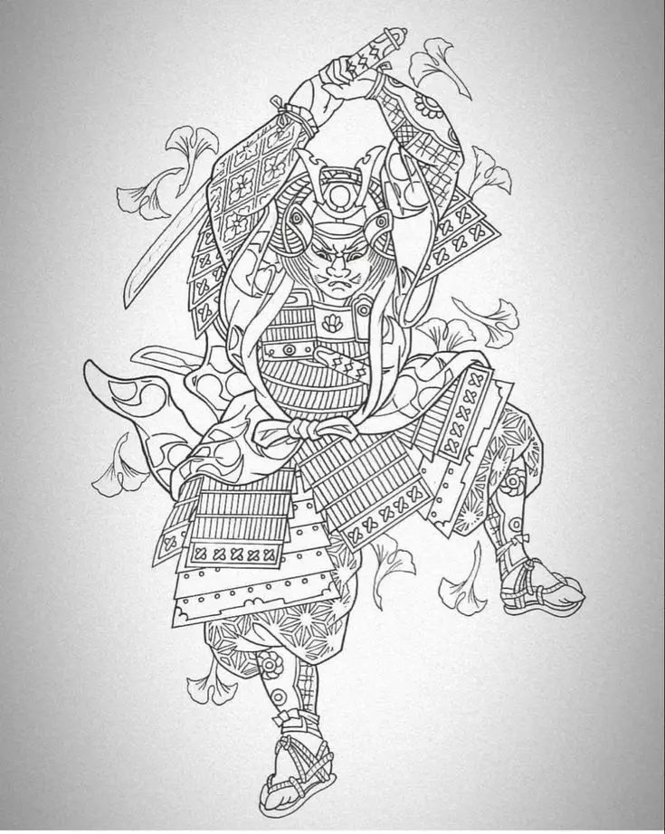 Hình Xăm Samurai Cầm Kiếm - Sức Mạnh và Danh Dự 9
