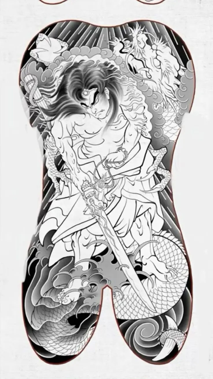 Hình Xăm Samurai Cầm Kiếm - Sức Mạnh và Danh Dự 14