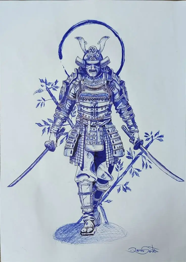 Hình Xăm Samurai Cầm Kiếm - Sức Mạnh và Danh Dự 21