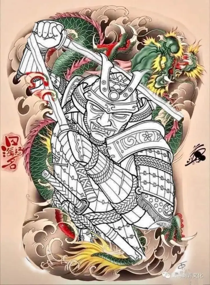 Hình Xăm Samurai Cầm Kiếm - Sức Mạnh và Danh Dự 24