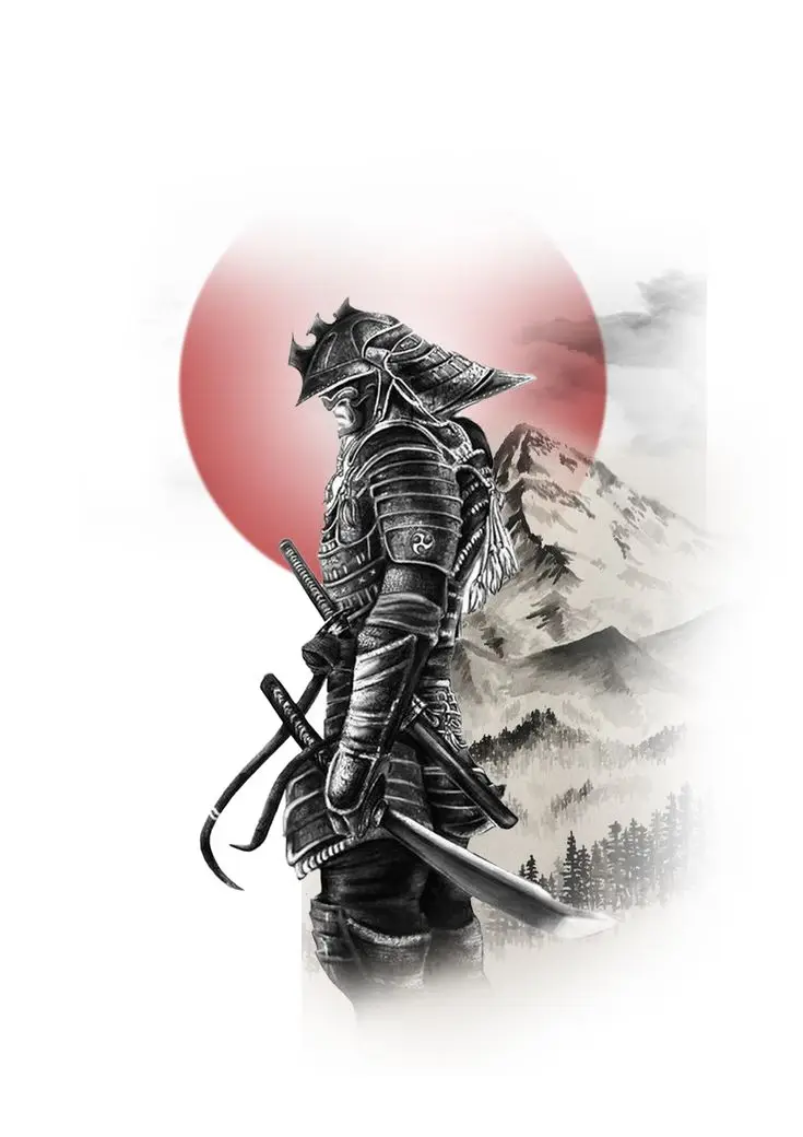 Hình Xăm Samurai Cầm Kiếm - Sức Mạnh và Danh Dự 34