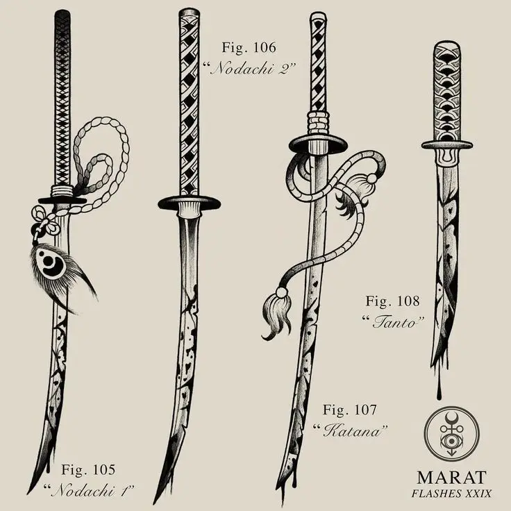 Hình Xăm Samurai Cầm Kiếm - Sức Mạnh và Danh Dự 51
