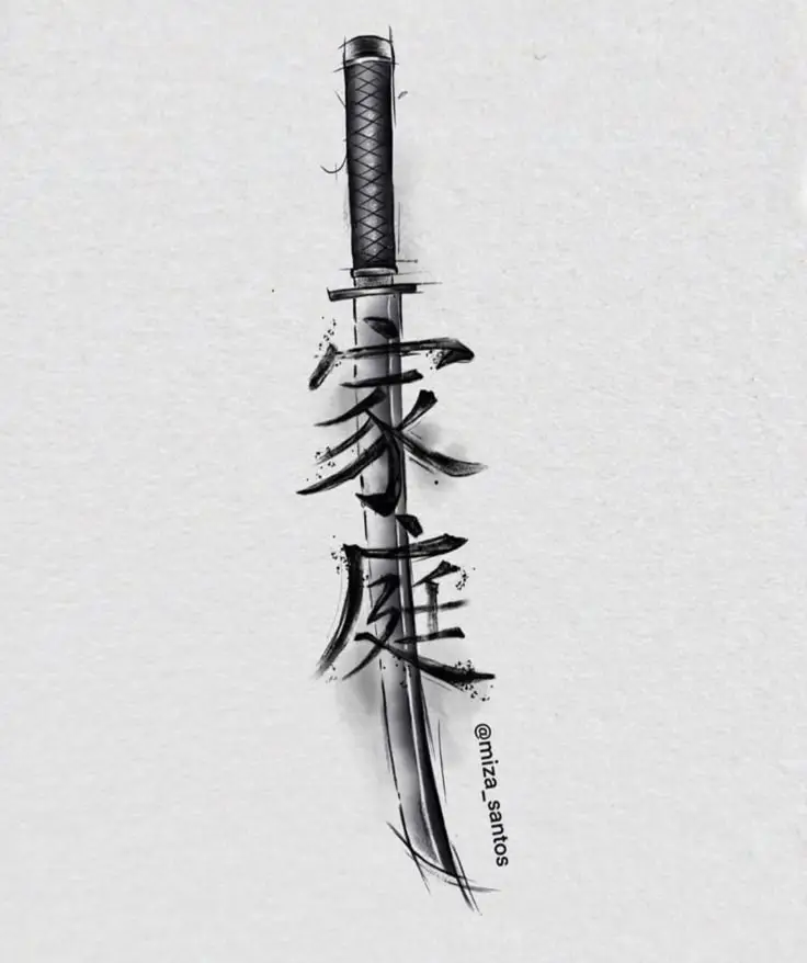 Hình Xăm Samurai Cầm Kiếm - Sức Mạnh và Danh Dự 56