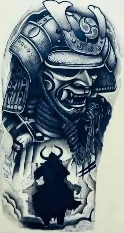 Hình Xăm Samurai Cầm Kiếm - Sức Mạnh và Danh Dự 57
