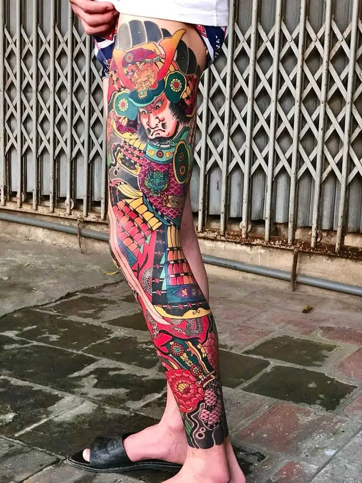 Hình Xăm Samurai Nhật Cổ Full Chân: 50+ Mẫu Hình Đẹp Cho Bạn 1