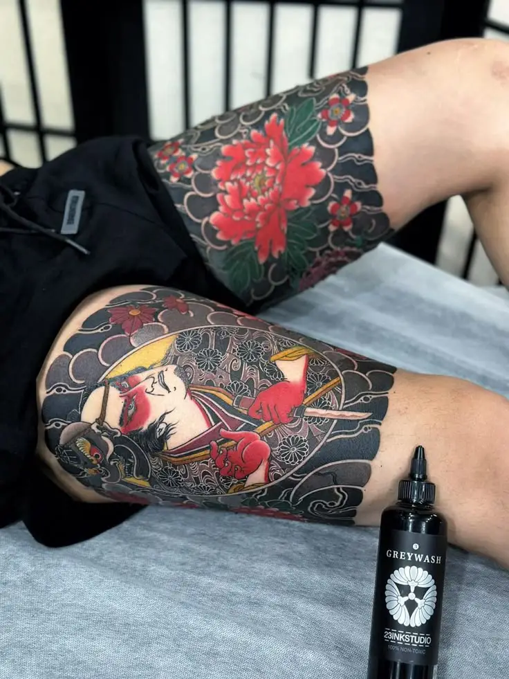 Hình Xăm Samurai Nhật Cổ Full Chân: 50+ Mẫu Hình Đẹp Cho Bạn 3