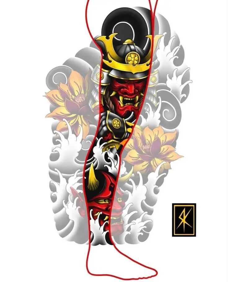 Hình Xăm Samurai Nhật Cổ Full Chân: 50+ Mẫu Hình Đẹp Cho Bạn 5