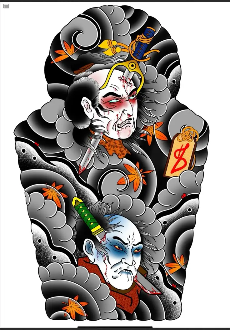 Hình Xăm Samurai Nhật Cổ Full Chân: 50+ Mẫu Hình Đẹp Cho Bạn 11