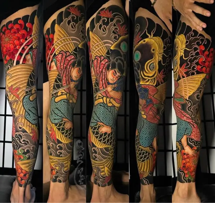 Hình Xăm Samurai Nhật Cổ Full Chân: 50+ Mẫu Hình Đẹp Cho Bạn 40