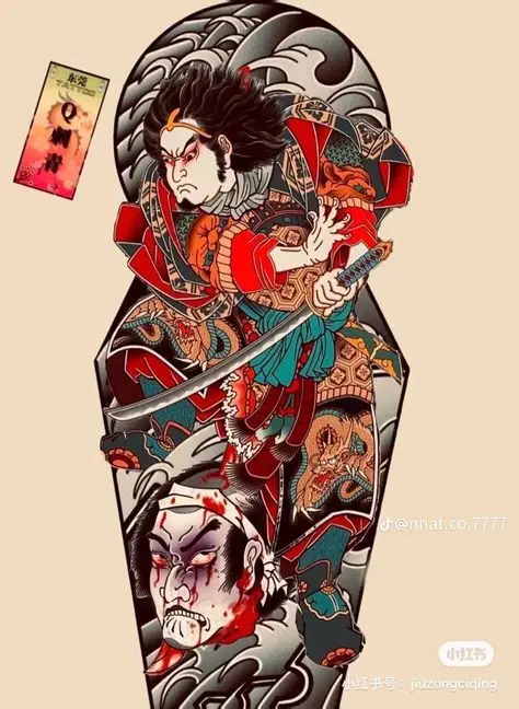 Hình Xăm Samurai Nhật Cổ Full Chân: 50+ Mẫu Hình Đẹp Cho Bạn 43