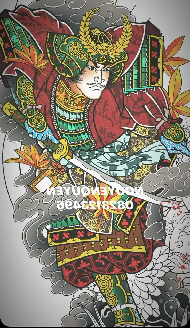 Hình Xăm Samurai Nhật Cổ Full Chân: 50+ Mẫu Hình Đẹp Cho Bạn 48