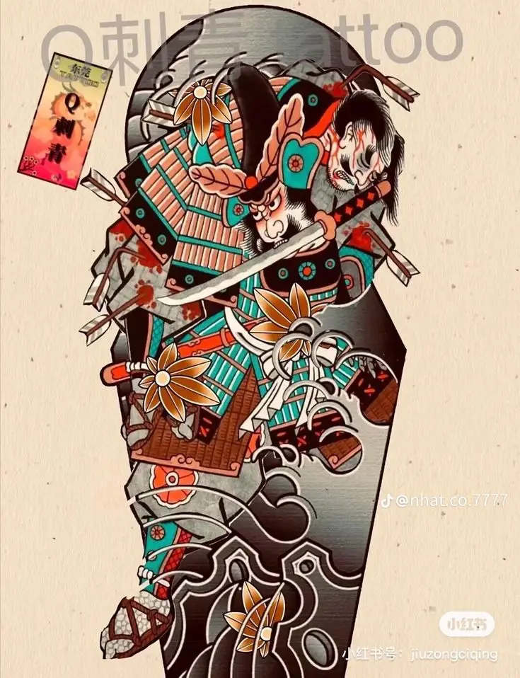 Hình Xăm Samurai Nhật Cổ Full Chân: 50+ Mẫu Hình Đẹp Cho Bạn 50