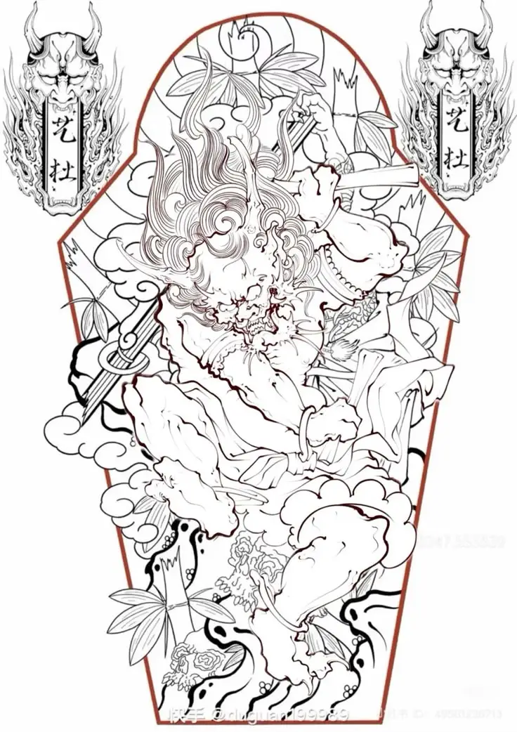 Hình Xăm Samurai Nhật Cổ Full Chân: 50+ Mẫu Hình Đẹp Cho Bạn 51