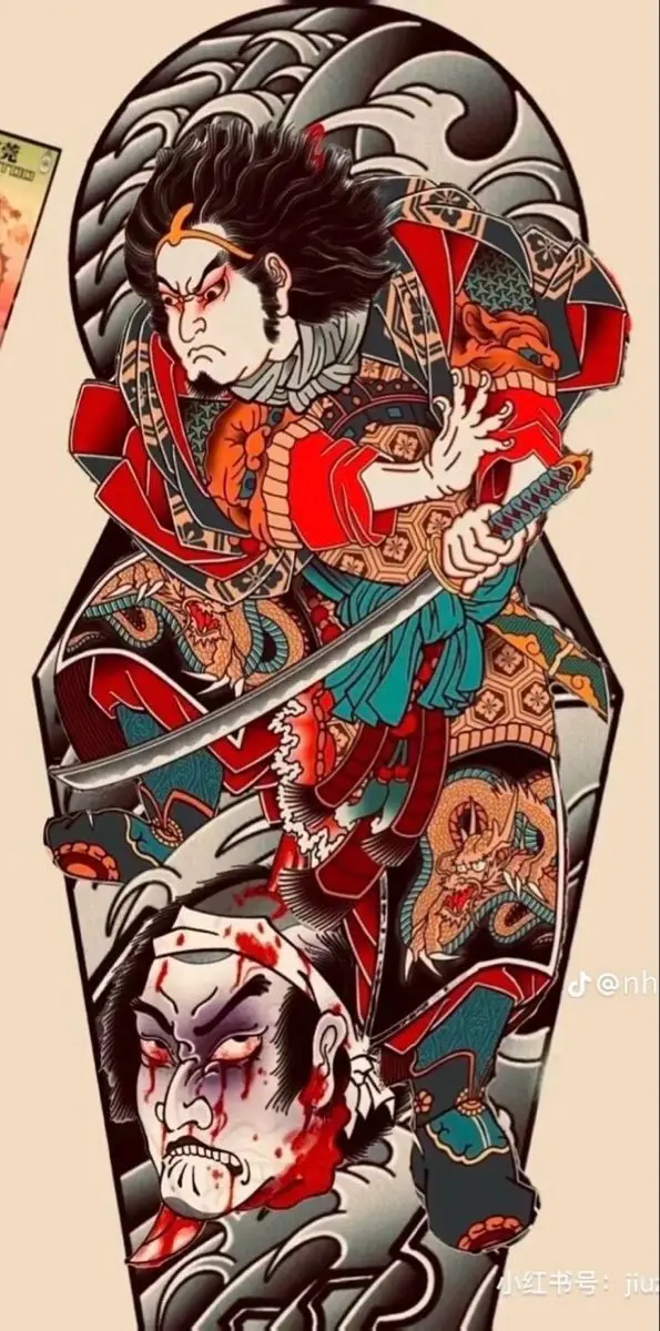 Hình Xăm Samurai Nhật Cổ Full Chân: 50+ Mẫu Hình Đẹp Cho Bạn 56