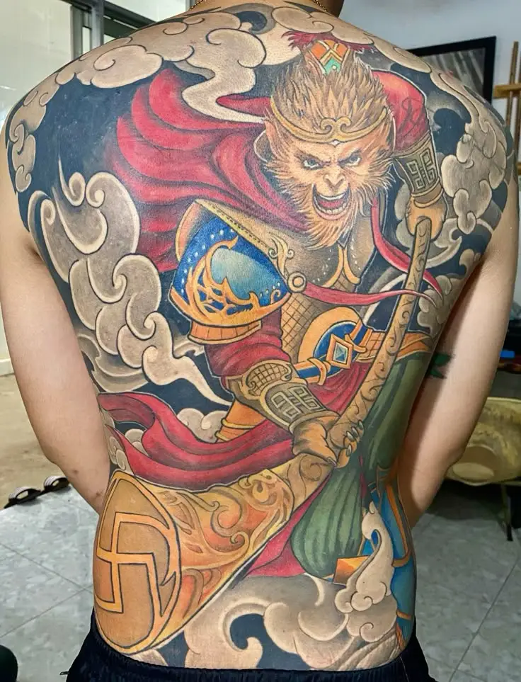 Hình xăm tôn ngộ không full lưng đẹp và ý nghĩa 13